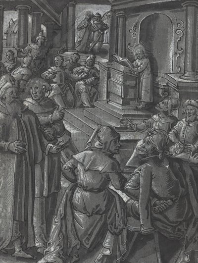 足の不自由な人を癒すキリスト [裏面] 作： German 16th Century