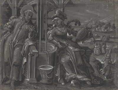 キリストとサマリアの女 [裏面] 作： German 16th Century
