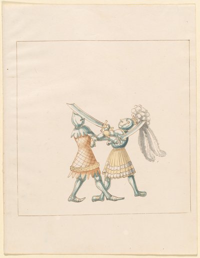 Freydal、The Book of Jousts and Tournament of Jousts and Tournament of Emperor Maximilian I: Combats on Foot (Jousts)(Volume III): プレート 154 作： German 16th Century
