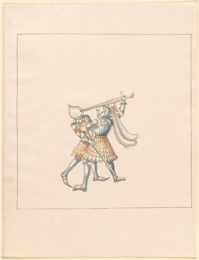 Freydal、The Book of Jousts and Tournament of Jousts and Tournament of Emperor Maximilian I: Combats on Foot (Jousts)(Volume III): プレート 160 作： German 16th Century