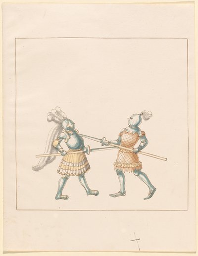 Freydal、The Book of Jousts and Tournament of Jousts and Tournament of Emperor Maximilian I: Combats on Foot (Jousts)(Volume III): プレート 148 作： German 16th Century