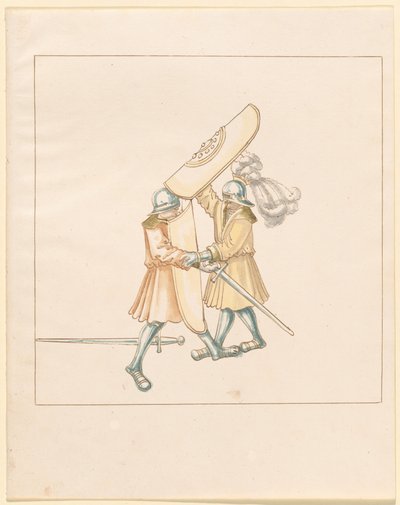 Freydal、The Book of Jousts and Tournament of Jousts and Tournament of Emperor Maximilian I: Combats on Foot (Jousts)(Volume III): プレート 156 作： German 16th Century