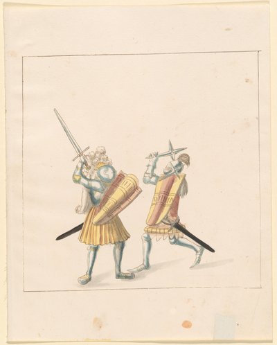 Freydal、The Book of Jousts and Tournament of Jousts and Tournament of Emperor Maximilian I: Combats on Foot (Jousts)(Volume III): プレート 155 作： German 16th Century