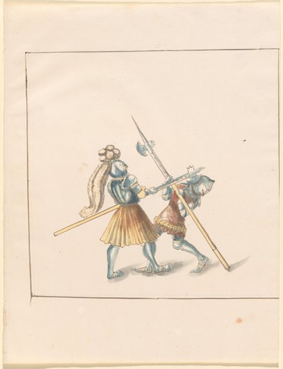 Freydal、The Book of Jousts and Tournament of Jousts and Tournament of Emperor Maximilian I: Combats on Foot (Jousts)(Volume III): プレート 142 作： German 16th Century