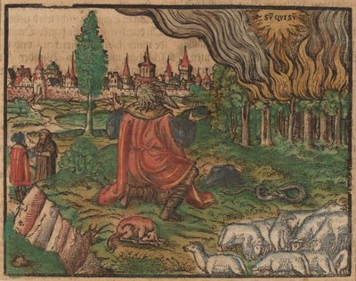 モーセと燃える茂み 作： German 16th Century