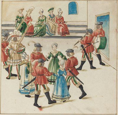 サークル ダンスの 3 つのカップル 作： German 16th Century