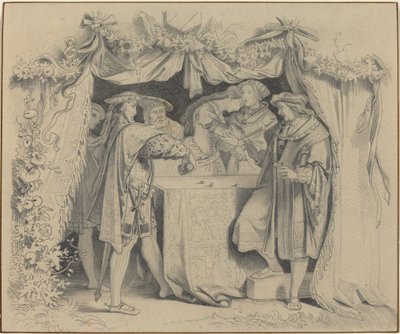 サイコロを投げる男性 作： German 19th Century