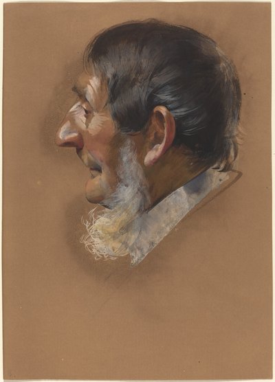 サイドウィスカの男の横顔 作： German 19th Century