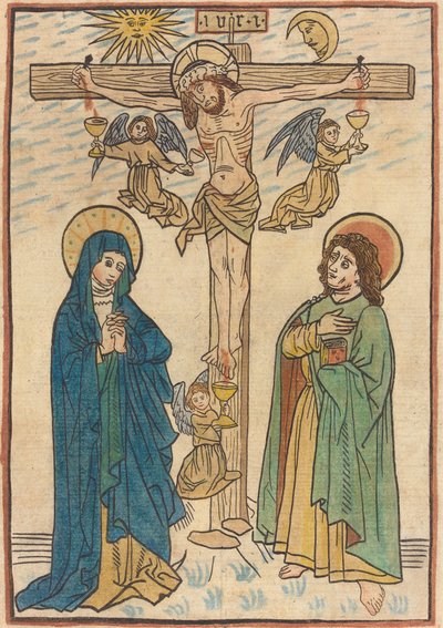 天使と十字架上のキリスト 作： German 19th Century after German 15th Century