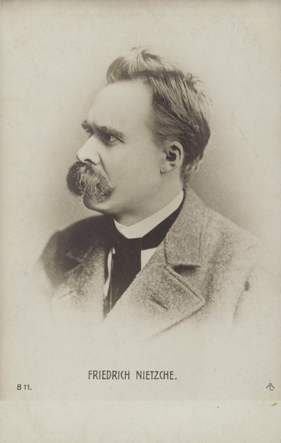 フリードリヒ・ニーチェ（1844-1900）、ドイツの哲学者、作家（モノクロ写真） 作： German Photographer