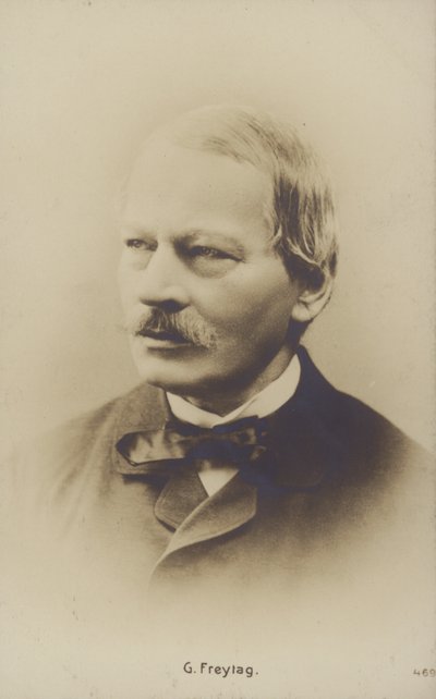 グスタフ・フライターク（1816-1895）、ドイツの小説家、劇作家（モノクロ写真） 作： German Photographer