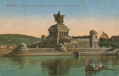 カイザー・ヴィルヘルム1世の記念碑、コブレンツ。1913年に送られた絵葉書。 作： ドイツの写真家