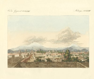 メキシコとその周辺の風景（彩色彫刻 作： German School