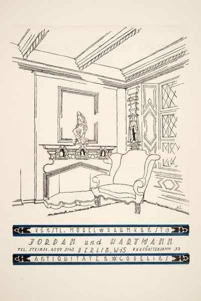 ジョーダン・ウント・ハルトマンの広告（1922年発行の『Styl』より）（ポショワールプリント 作： German School