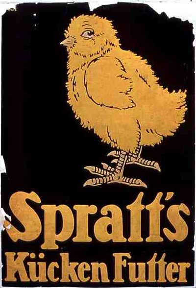 Spratts Chicken Feed」の広告(カラーリトグラフ) 作： German School