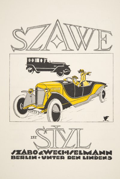 Szawe（Szabo & Wechselmann）の広告（Styl, pub.1922より）（ポショワールプリント 作： German School