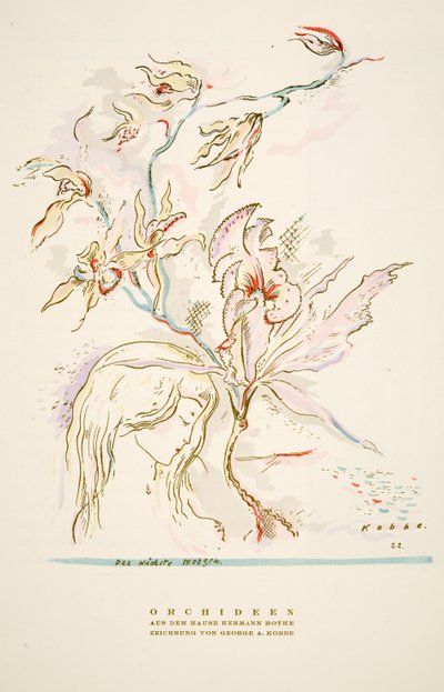 広告 "Orchideen aus dem Hause Hermann Roth"（1922年出版『Styl』より）（ポショワール版画 作： German School