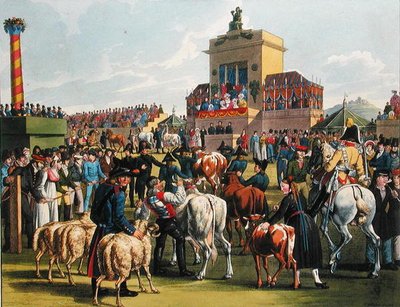 ヴュルテンベルク州カンヌシュタットの農業ショー 1820年頃（カラーエングレーヴィング） 作： German School