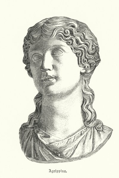 ローマの将軍ゲルマニカスの妻であり、皇帝カリギュラの母である長老アグリッピナ（彫刻版 作： German School