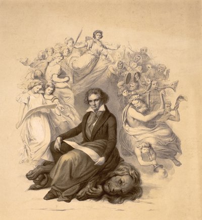 ルートヴィヒファンベートーベン（1770-1827）の寓意的な肖像画 作： German School
