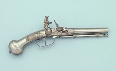 全鋼製フリントロック式ピストル、Jan Cloeter a Grevenbroich、c.1660 作： German School