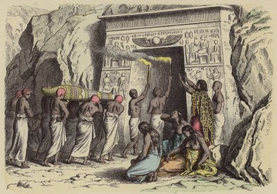 古代エジプトの埋葬（彩色済み彫刻 作： German School