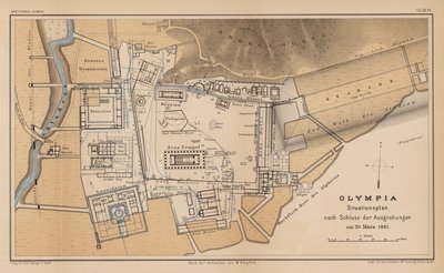 オリンピアの考古学的な地図（彫刻 作： German School