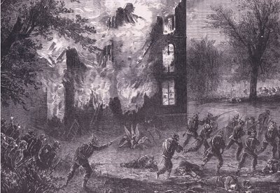 フランスの先進的な陣地への攻撃（Cassells History of France and Germany published by Cassell and Company Limited, c.1890）（リトグラフ 作： German School