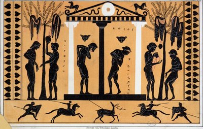 古代ギリシャの入浴、ギリシャの花瓶からのコピー 作： German School