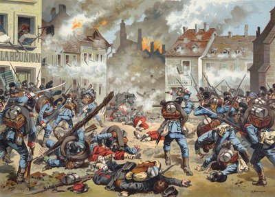 1870年9月1日、バシリカの街での戦い（普仏戦争） 作： German School