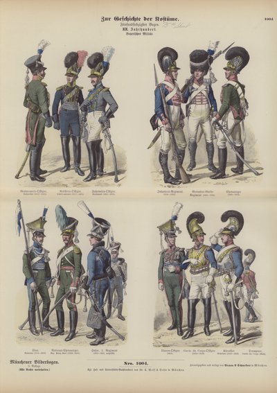 バイエルン軍の軍服、19世紀初頭（彩色済み彫刻 作： German School