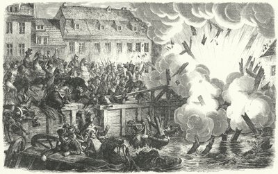 ライプツィヒの戦いでのエルスター橋の爆破 作： German School