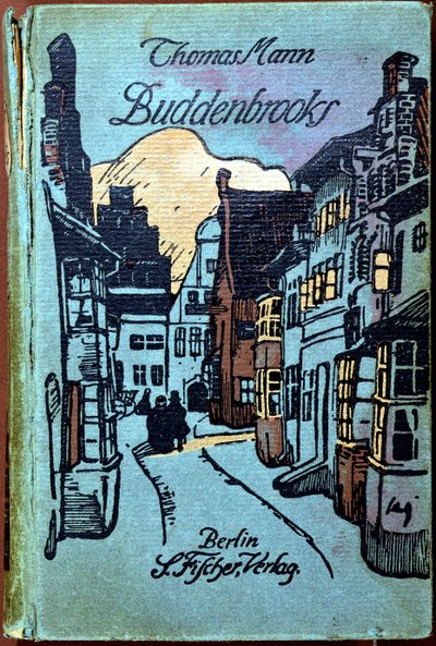 1917年にベルリンのS.フィッシャーによって出版されたThomas Mann（1871-1950）によるBuddenbrooksのブックカバー 作： German School