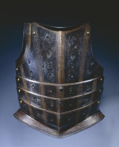 ハッサーの胸当てからの胸当て、c.1580（エッチングおよび金メッキ鋼） 作： German School