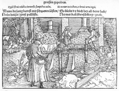 建物、1520年頃（木版画 作： German School