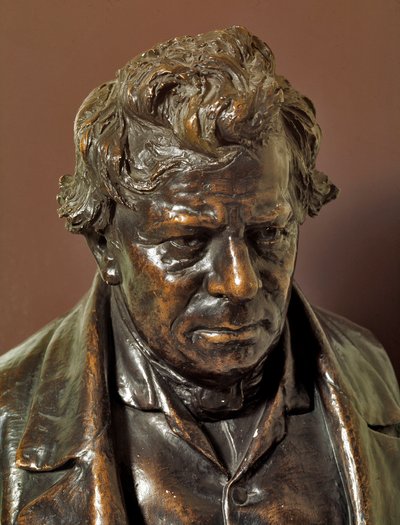 ドイツの物理学者ジョージ・サイモン・オーム（1787-1854）のブロンズ製胸像 19世紀 ニュルンベルク、スイス郵便博物館 作： German School
