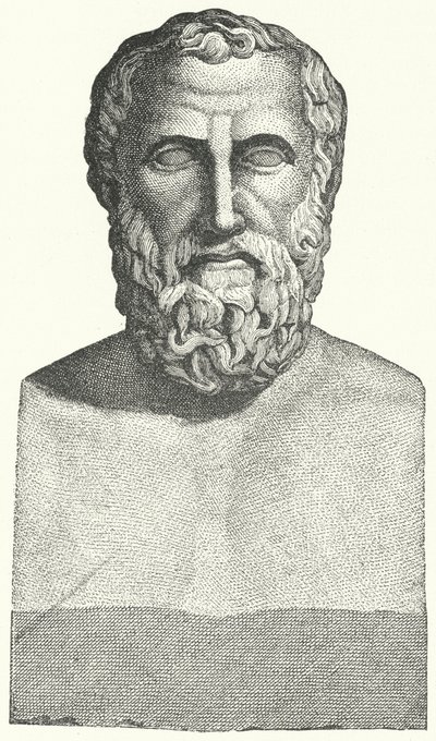 古代ギリシャの詩人アルキロクスの胸像（彫刻 作： German School