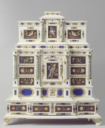 アウグスブルク製キャビネット（1660-70年頃）（象眼細工の木材 作： German School