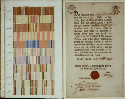 キャンペーンのリボンと1778年の王立プロイセン軍の兵士の任務記録 作： German School