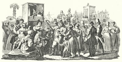 1835年秋、シュトゥットガルトのカンシュタット地区のカーニバル(彫刻) 作： German School