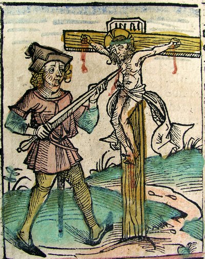 キリストは十字架にかけられ、ニュルンベルク年代記に掲載されました（1493年） 作： German School