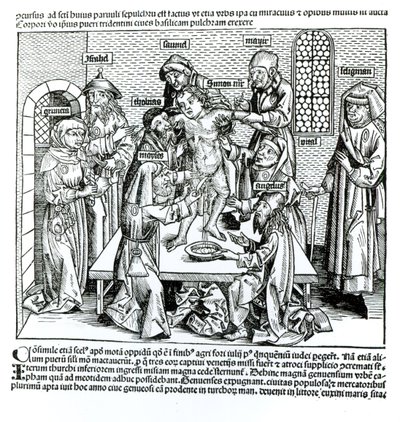 割礼、Hartmann Schedel（1440-1514）による「Liber Chronicarum」より 作： German School