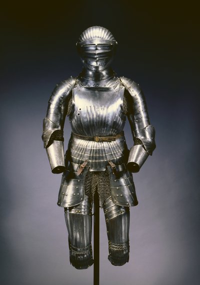 マクシミリアン様式のヘルメットと鎧の部分的なスーツ、ニュルンベルク、1525年 作： German School