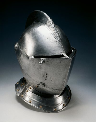 フィールド用のヘルメットを閉じる、c.1550-70（鋼、鉄、革、真ちゅう） 作： German School