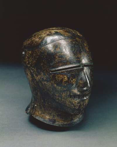 グロテスクな顔の閉じたサーリット、またはSchembartバイザー、Nuremberg、c.1500（塗装鋼） 作： German School