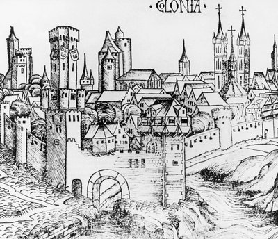 ケルン、木版画、ドイツ 作： German School