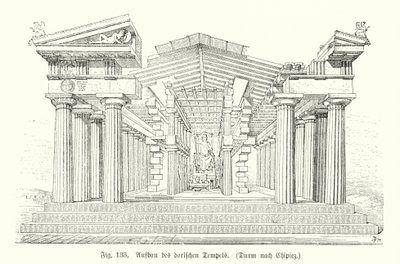 古代ギリシャのドーリス式神殿の建設（彫刻 作： German School