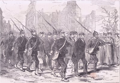 囚人のコンボイ（Cassells History of the War between France and Germany, published by Cassell and Company Limited, c.1890, litho 作： German School