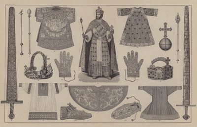神聖ローマ皇帝の戴冠式衣装とレガリア(彫刻) 作： German School