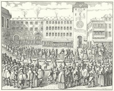 1612年の神聖ローマ皇帝マティアスの戴冠式行列。 作： German School